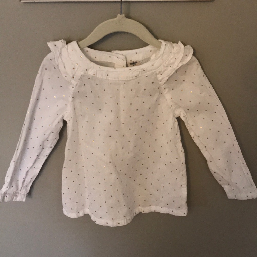 White with gold polka dots blouse